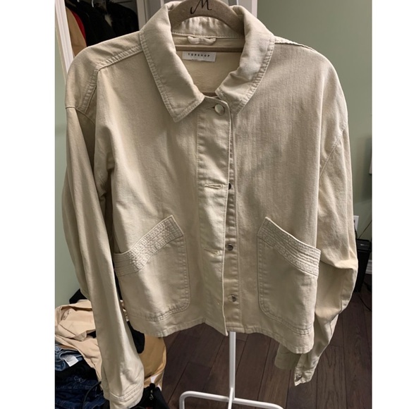 [NWOT] Topshop Boxy Cropped Shacket Medium - Picture 1 of 1